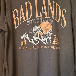 Brown Bad Lands Long Sleeve Shirt Brand New with Tags